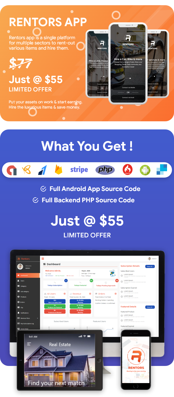 Rentors - Universal Android App For Renting and Hiring - 2