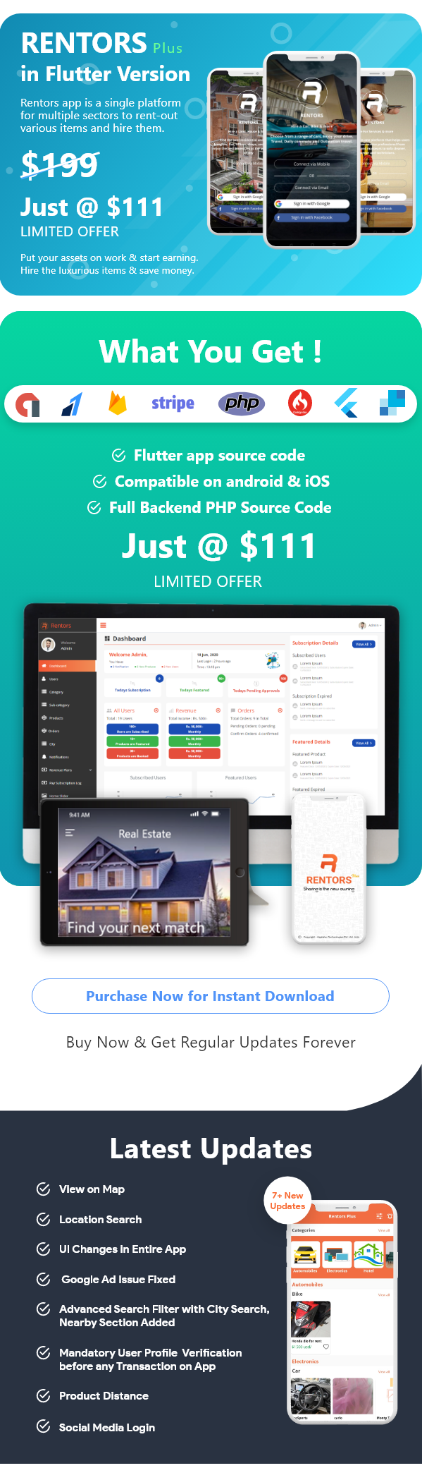 Rentors Plus- Universal Flutter App For Renting and Hiring - 2